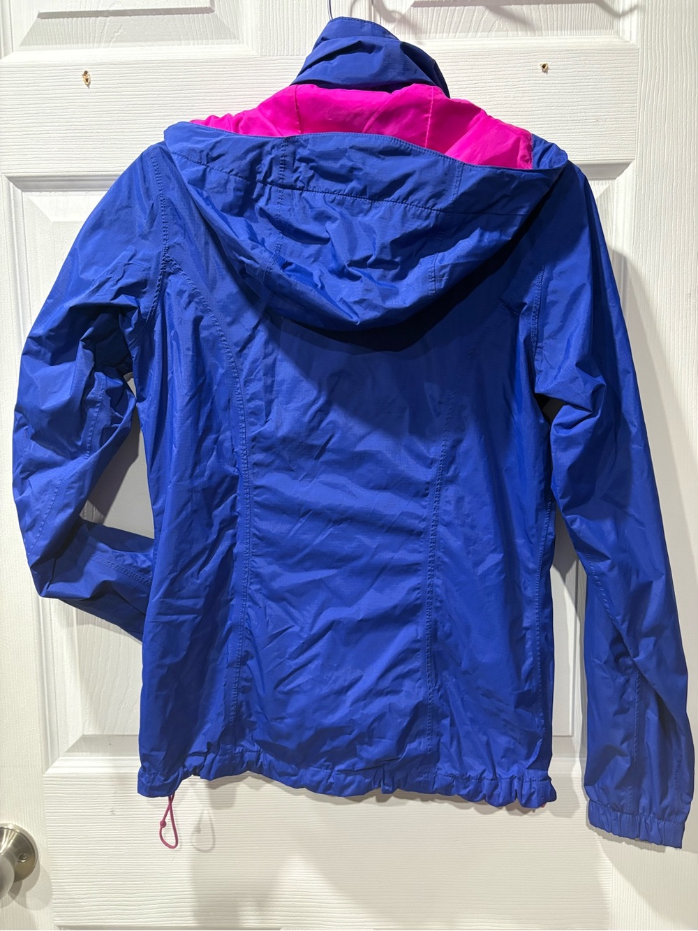 Women's blue with pink accent fall jacket - Picture 2 of 4
